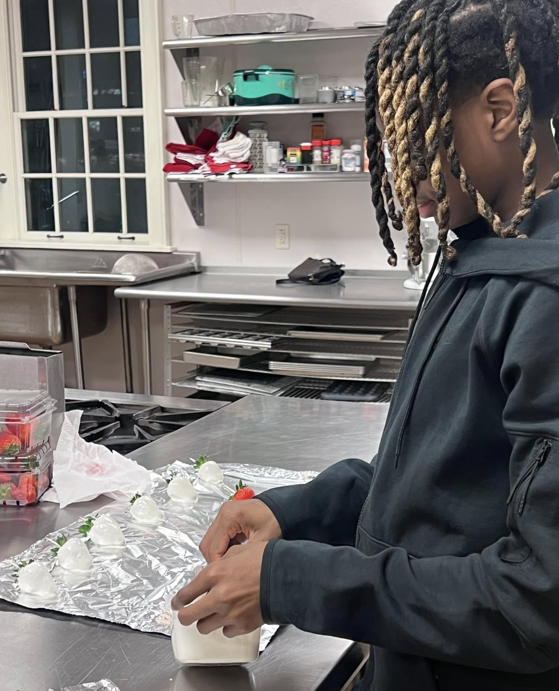 Tray of petite tarts topped with citrus slices